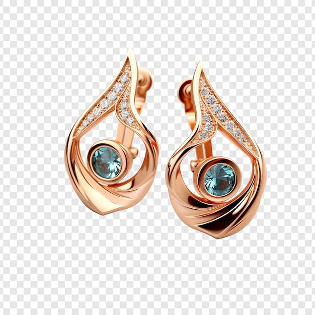 Earrings isolated on transparent background