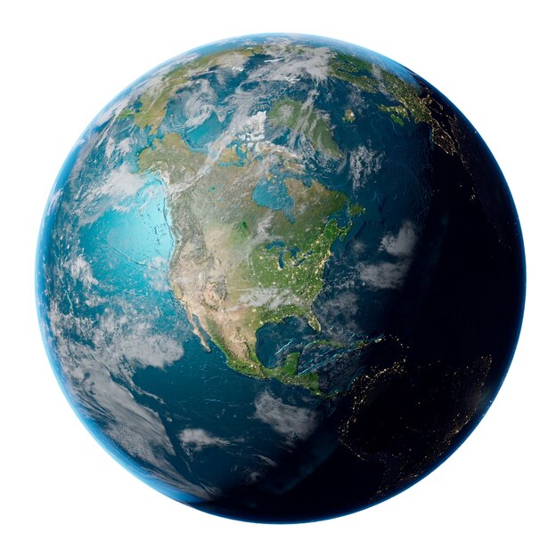 earth ball planet isolated
