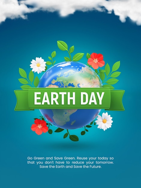 지구의 날 3d 소셜 미디어 스토리 디자인 템플릿