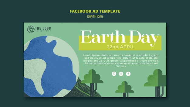 Earth day celebration facebook template