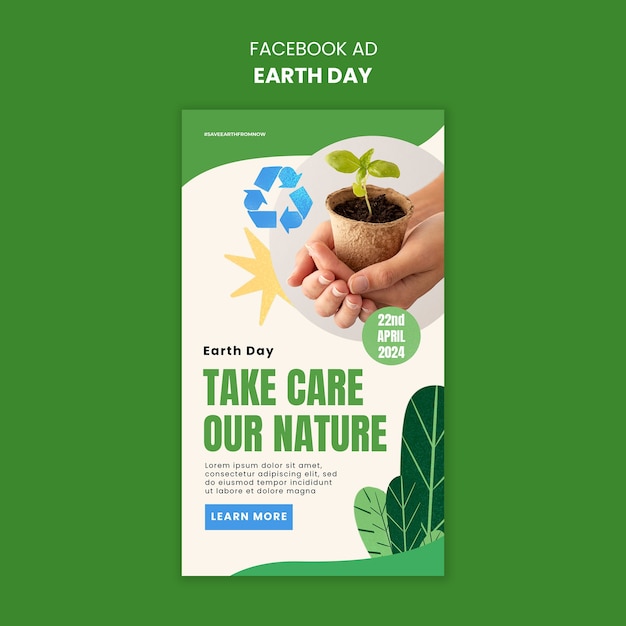 earth day celebration facebook  template