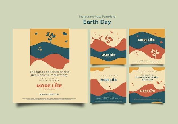 Free PSD earth day celebration instagram posts