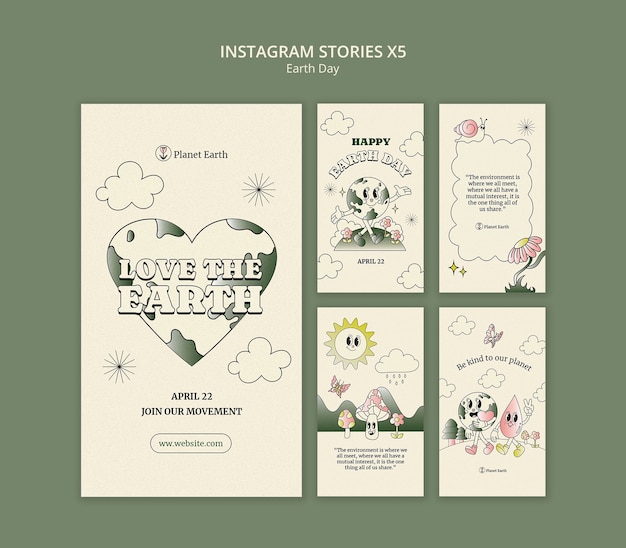 Free PSD earth day celebration instagram stories