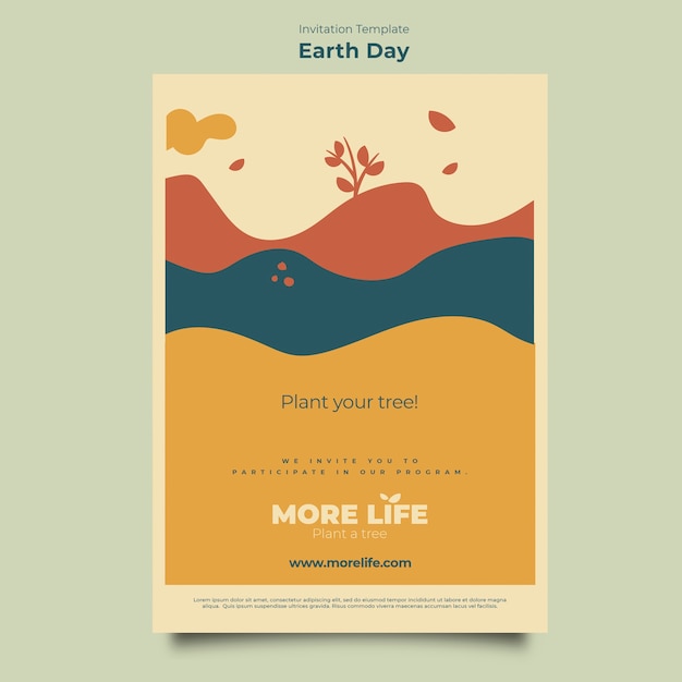 Free PSD earth day celebration invitation template