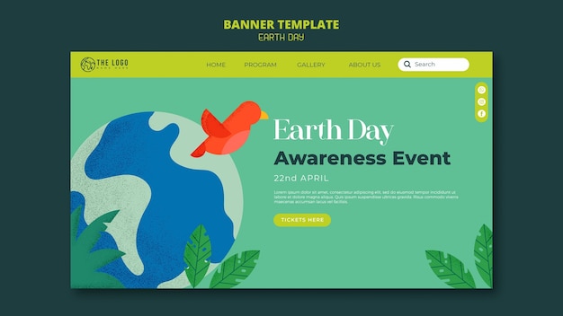 Earth day celebration landing page template