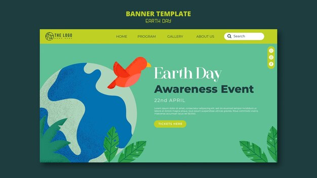 earth day celebration landing page template