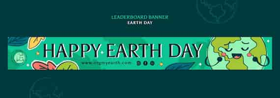 Free PSD earth day celebration leaderboard banner  template