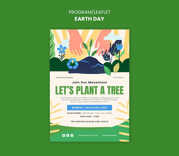 Earth day celebration leaflet  template