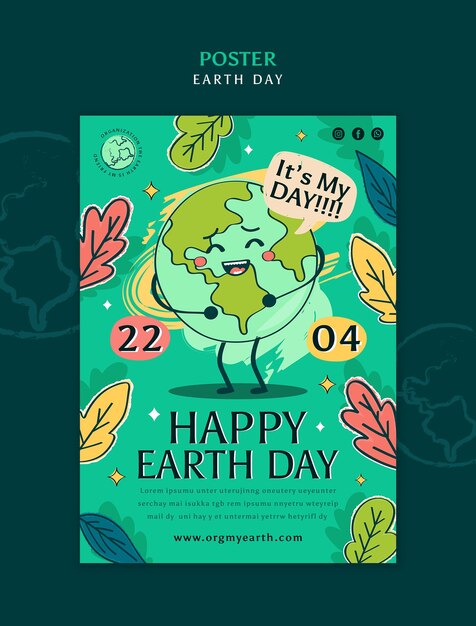 Free PSD earth day celebration poster template