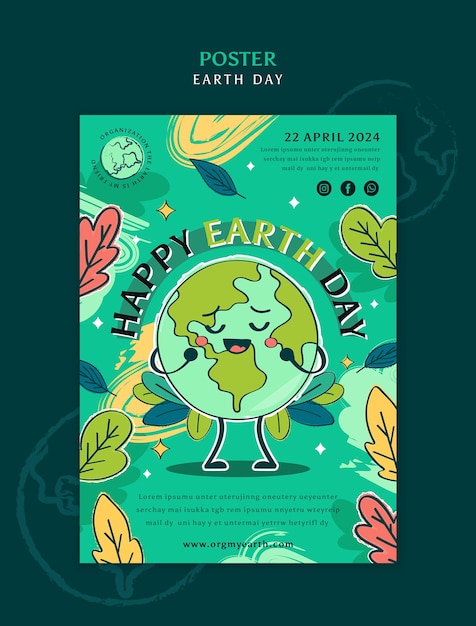 earth day celebration poster template
