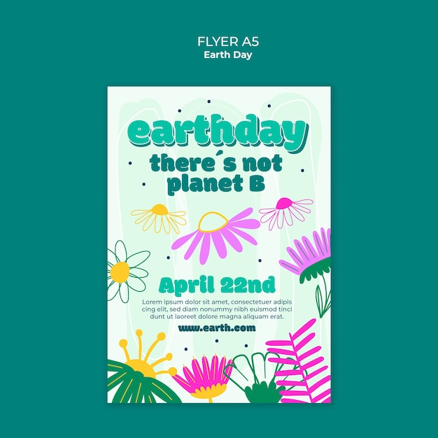 Free PSD earth day celebration poster template