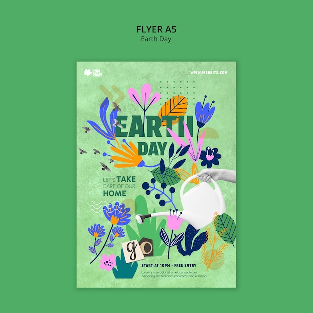 Free PSD earth day celebration template