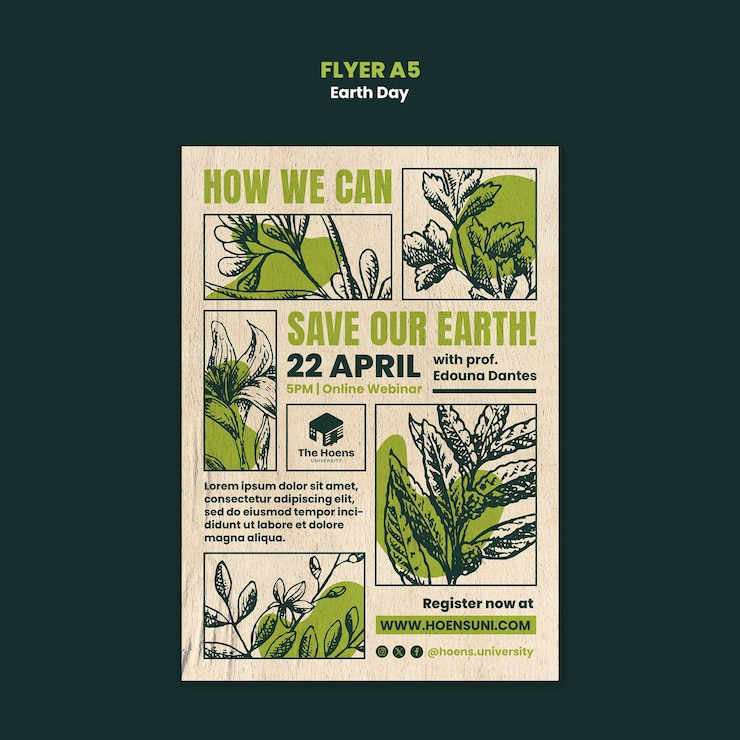 Free PSD earth day celebration template