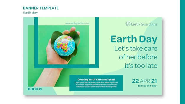 Earth day concept banner template