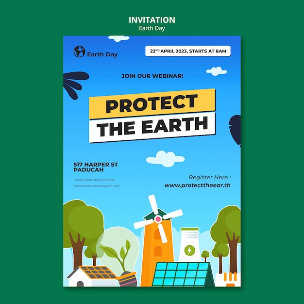 Free PSD earth day design template