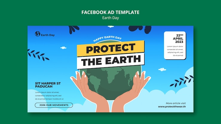 मुफ़्त PSD earth day design template