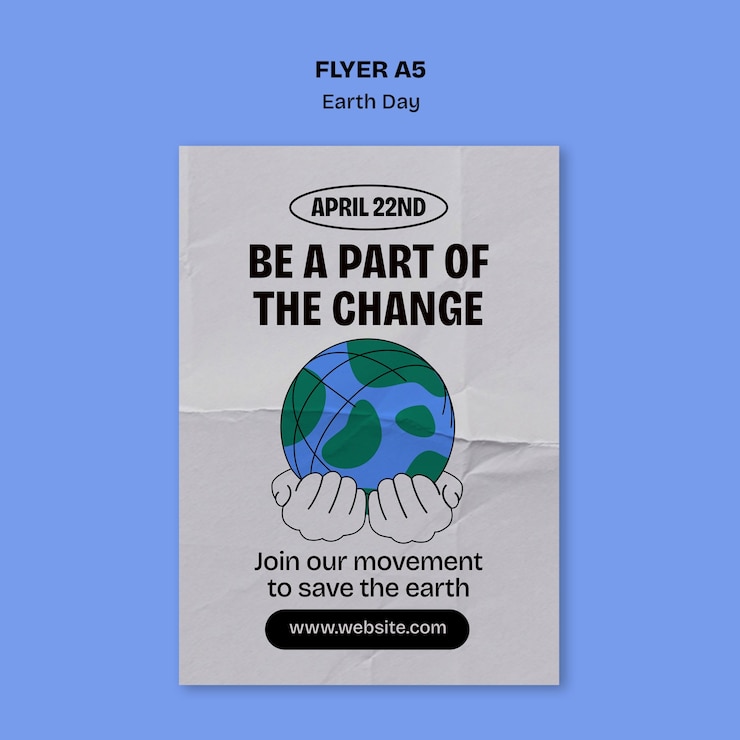 Free PSD earth day flyer template design
