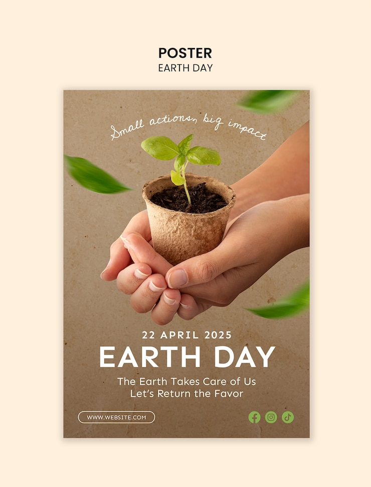 Free PSD earth day poster template design