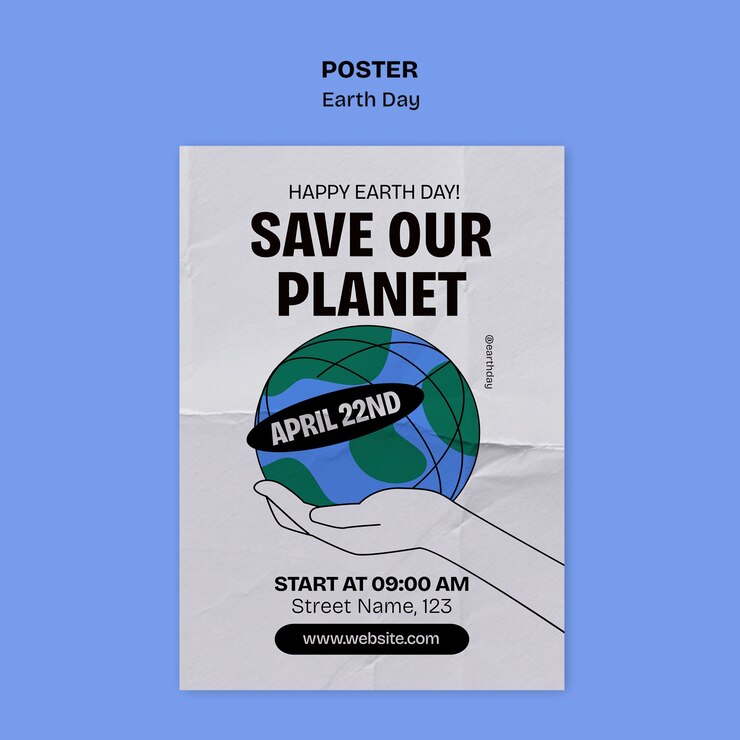 Free PSD earth day poster template design