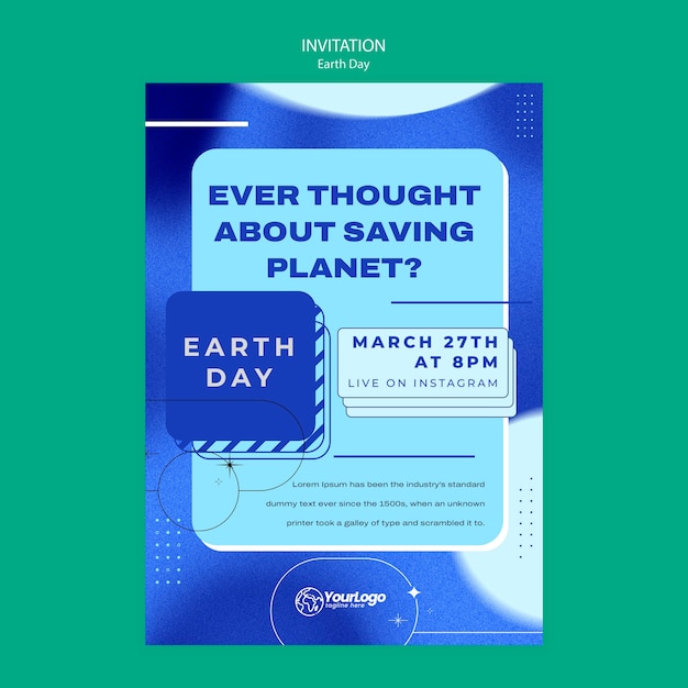 Free PSD earth day template design