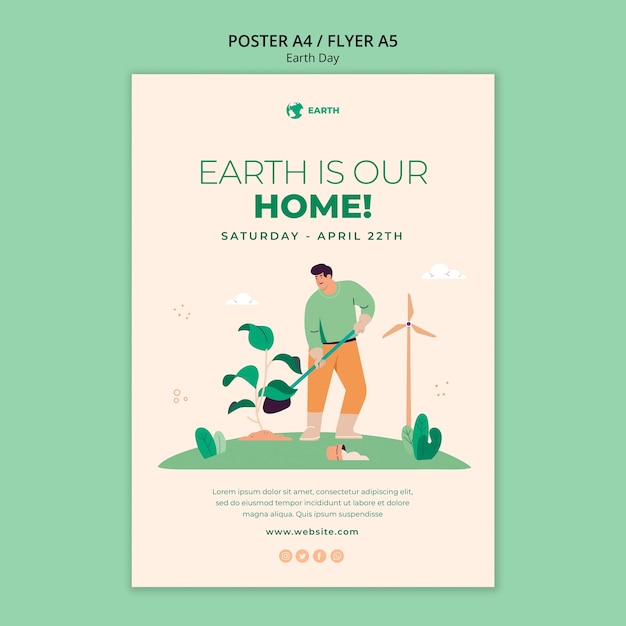 Free PSD earth day template design