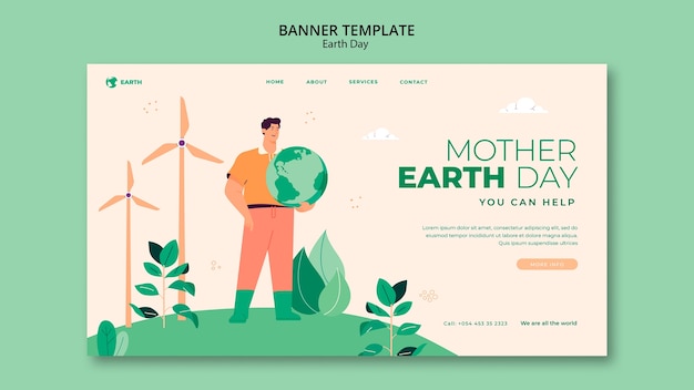 Free PSD earth day template design