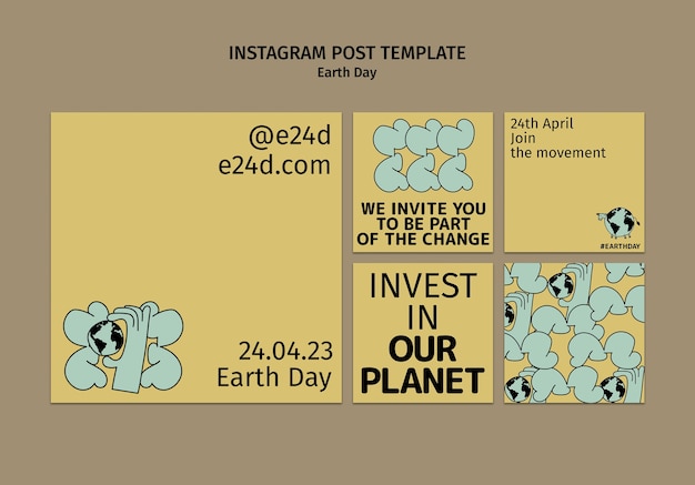 PSD gratuito disegno del modello della giornata della terra