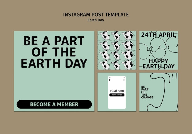 Free PSD earth day template design