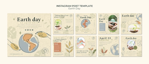 Free PSD earth day  template design