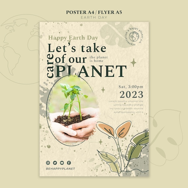 Free PSD earth day  template design