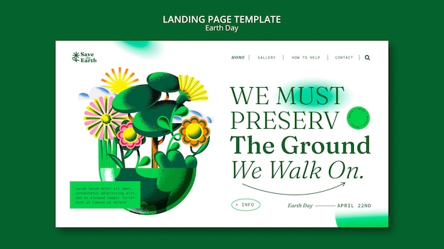 Free PSD earth day  template design