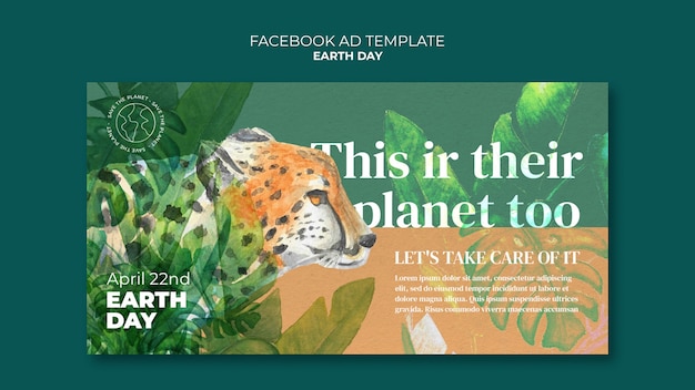 Free PSD earth day  template design