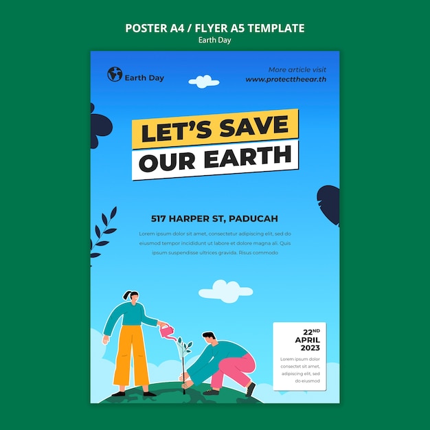 Free PSD earth day template design