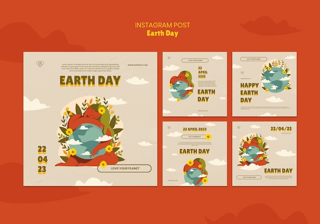 Free PSD earth day template design