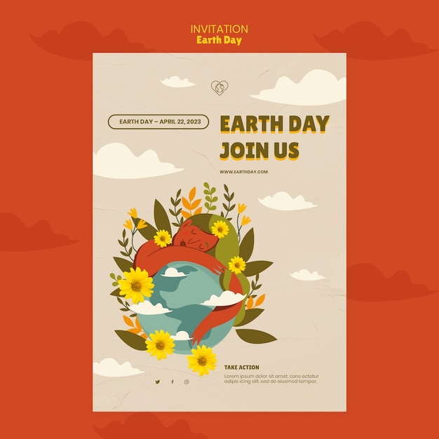 Free PSD earth day template design