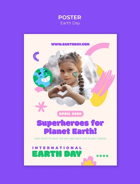 Free PSD earth day template design