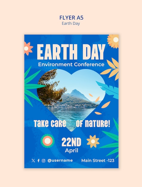 Free PSD earth day template design