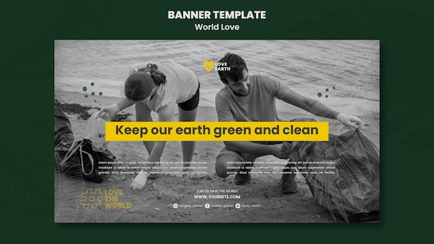 Earth green and clean banner template