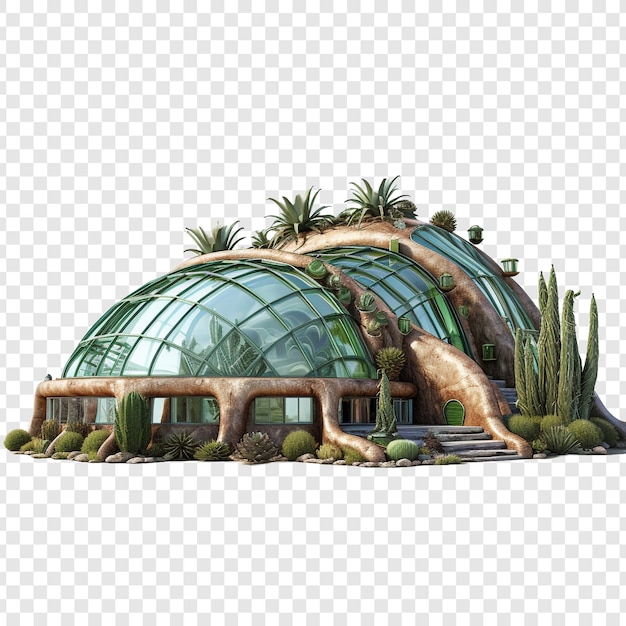 無料PSD 透明な背景に隔離されたearthship house