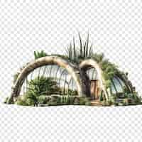 Free PSD earthship house isolated on transparent background