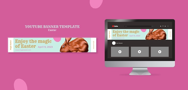 Free PSD easter bunny template design