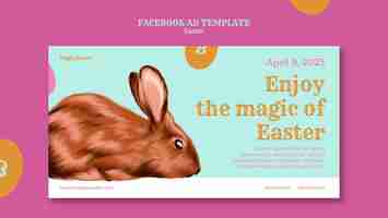 Free PSD easter bunny template design