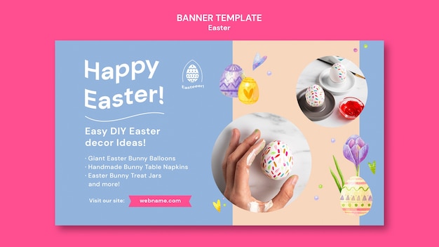 PSD gratuito modello di banner per la celebrazione di pasqua