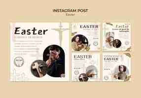 PSD gratuito post di instagram per la celebrazione della pasqua