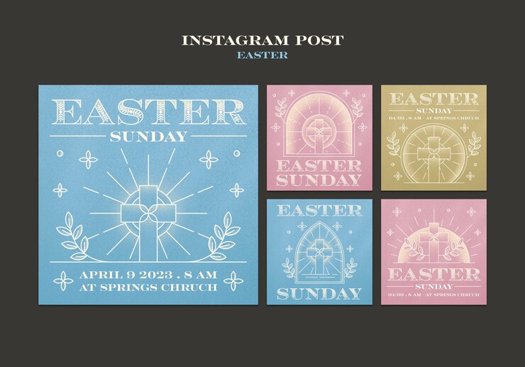 Free PSD easter celebration  instagram posts