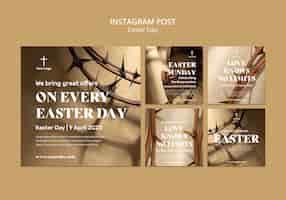 Free PSD easter celebration  instagram posts