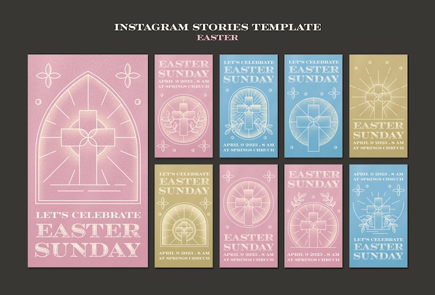 PSD gratuito storie di instagram per la celebrazione della pasqua