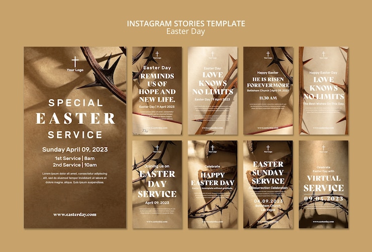 Free PSD easter celebration instagram stories