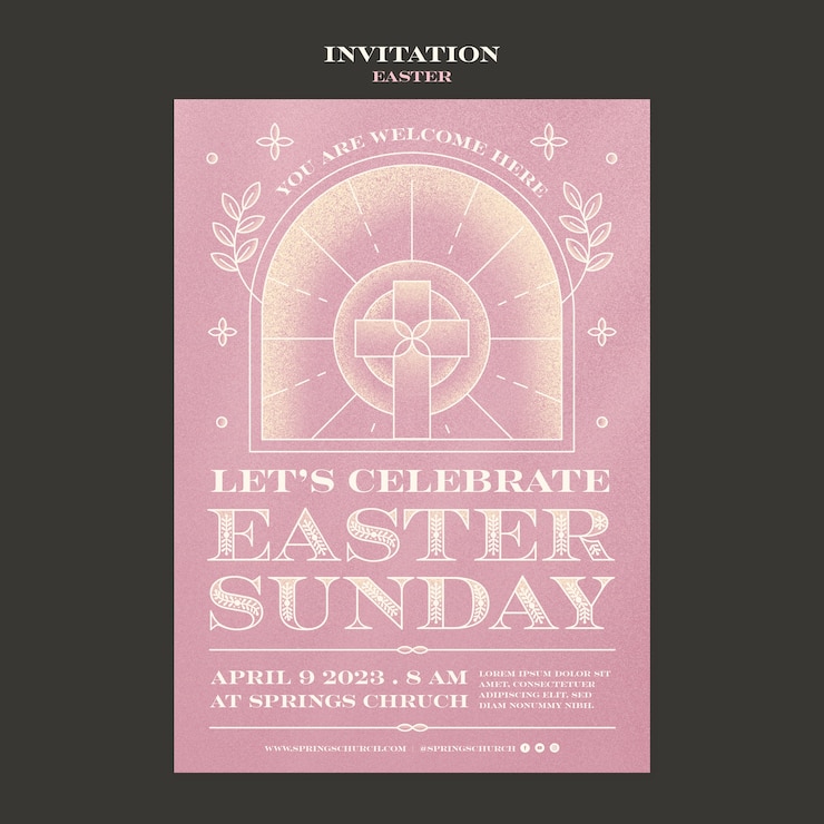 Free PSD easter celebration invitation template