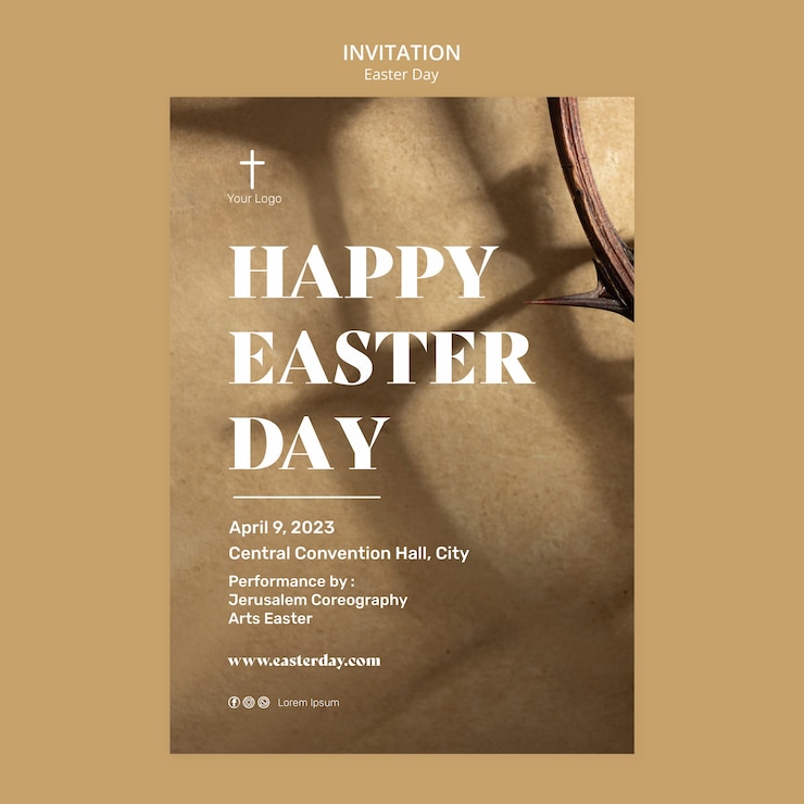 Free PSD easter celebration invitation template